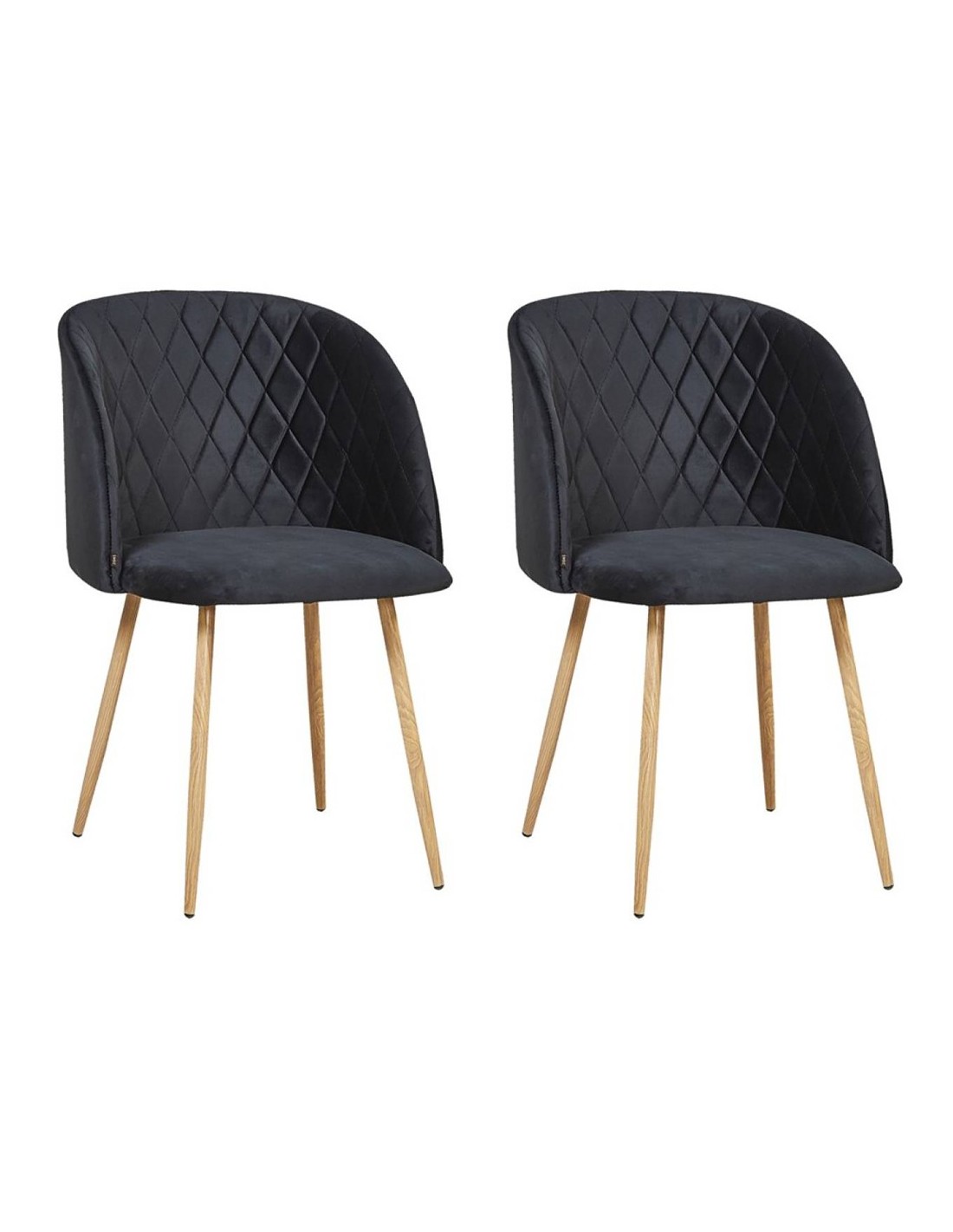 Lot de 2 chaises type scandinave matelassé capitonnée