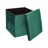 YANE tabouret coffret velours 40x40x40cm VertYANE stool box velvet stool 40x40x40cm Green