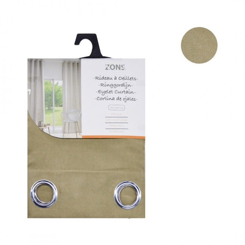 Curtain pair with eyelets blackout suede 140x240cm sand