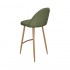 MONA Set of 2 green with feet fabric Bar stools metal 52x55x104cm