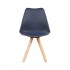 SYLVIE Lot de 4 chaises bleues avec pieds en bois