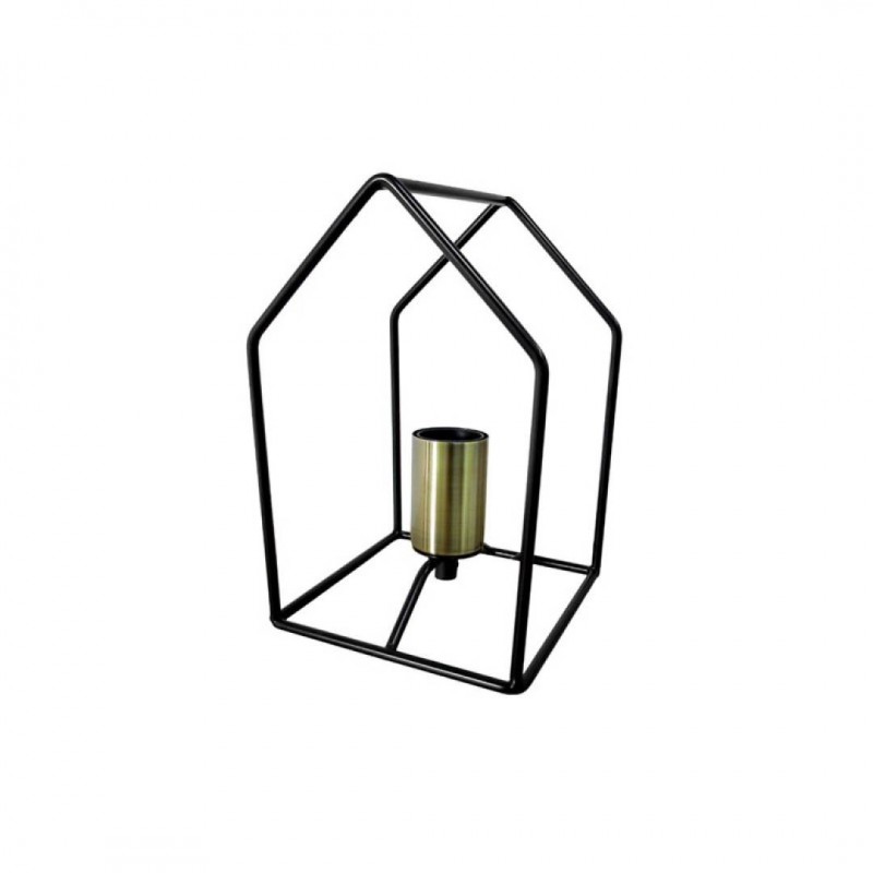 Lampe Forme Maison métal Noir H23cm
