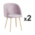 HESTER set of 2 ROSE velvet chairs W. 55.5 x D. 60 x H. 83cm