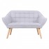 Suede 2-seater sofa bed Color Gris clair