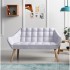 Suede 2-seater sofa bed