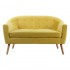 KLARY - Sofa 2 places in velvet Color Yellow