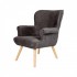 Fabric Armchair with Wooden Legs DANIO Color Anthracite 