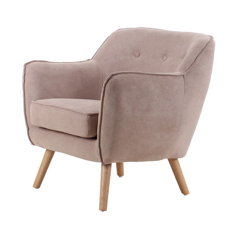 FAUTEUIL SCANDINAVE EN TISSU Couleur Beige Collection Bristol