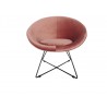 Trendy ronde bijzetstoel in fluweel Kleur Roze