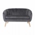 Sofa 2 places in velvet - LINO Color Grey