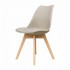Scandinavian style chair and solid beech wood Color Taupe