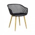 Chaise de salle à manger avec croisillon Indoor/Outdoor MOKA Couleur Noir