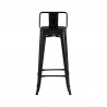 LOT DE 6 Tabouret Bar DESIGN INDUSTRIEL L31xl31x76CM NoirIndustrial bar stool with tolix inspired backrest Seat height 76cm
