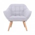 Suedecloth upholstered armchair - OLSO Color Gris clair