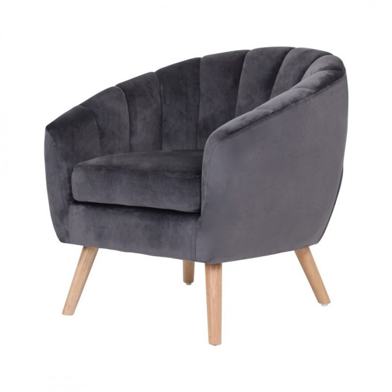 Velvet upholstered armchair - LINO