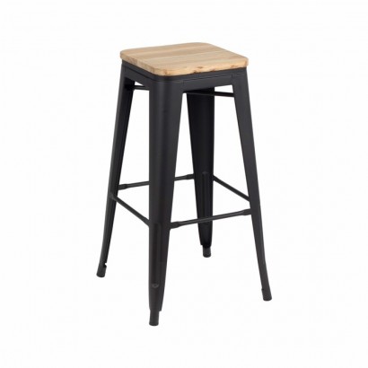 Industrial Angle Metal Stool with Wooden Top/Vintage/Chair/Seat/Bar/Kitchen 