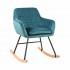 Velvet upholstered rocking chair