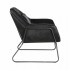 Black velvet and metal armchair + cushion -Jasper