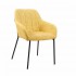 Chair with armrest upholstered with solid birch wood