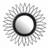 Black Rattan Sun Round Mirror