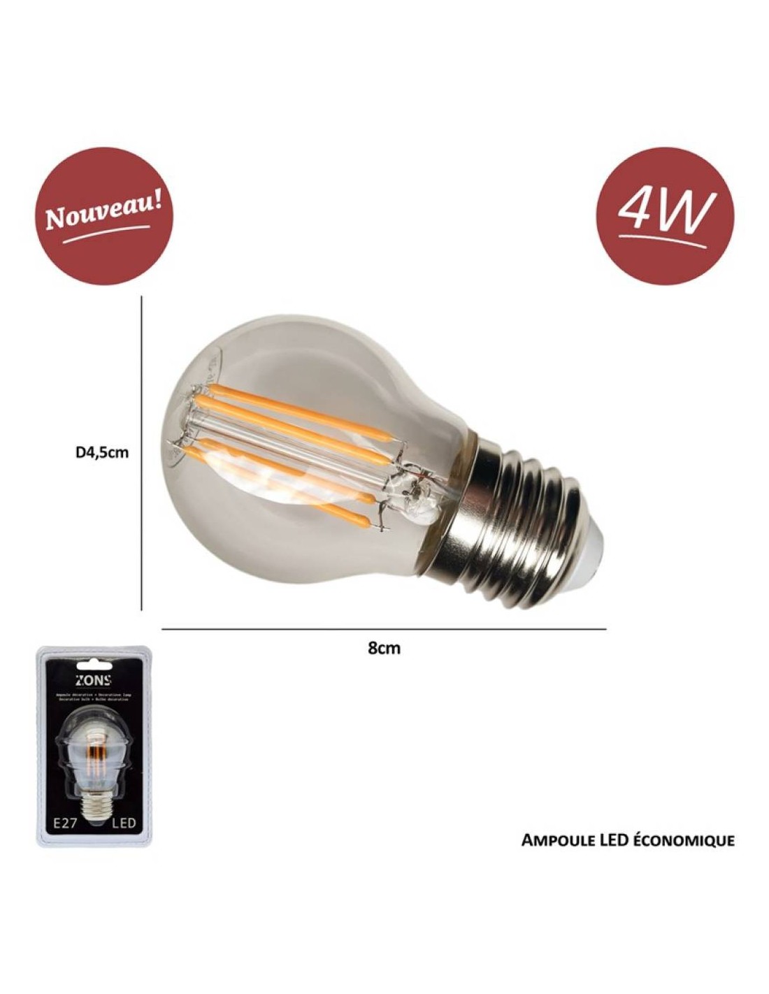 Ampoule filament Led vintage LED DÉCORATIVE 2W