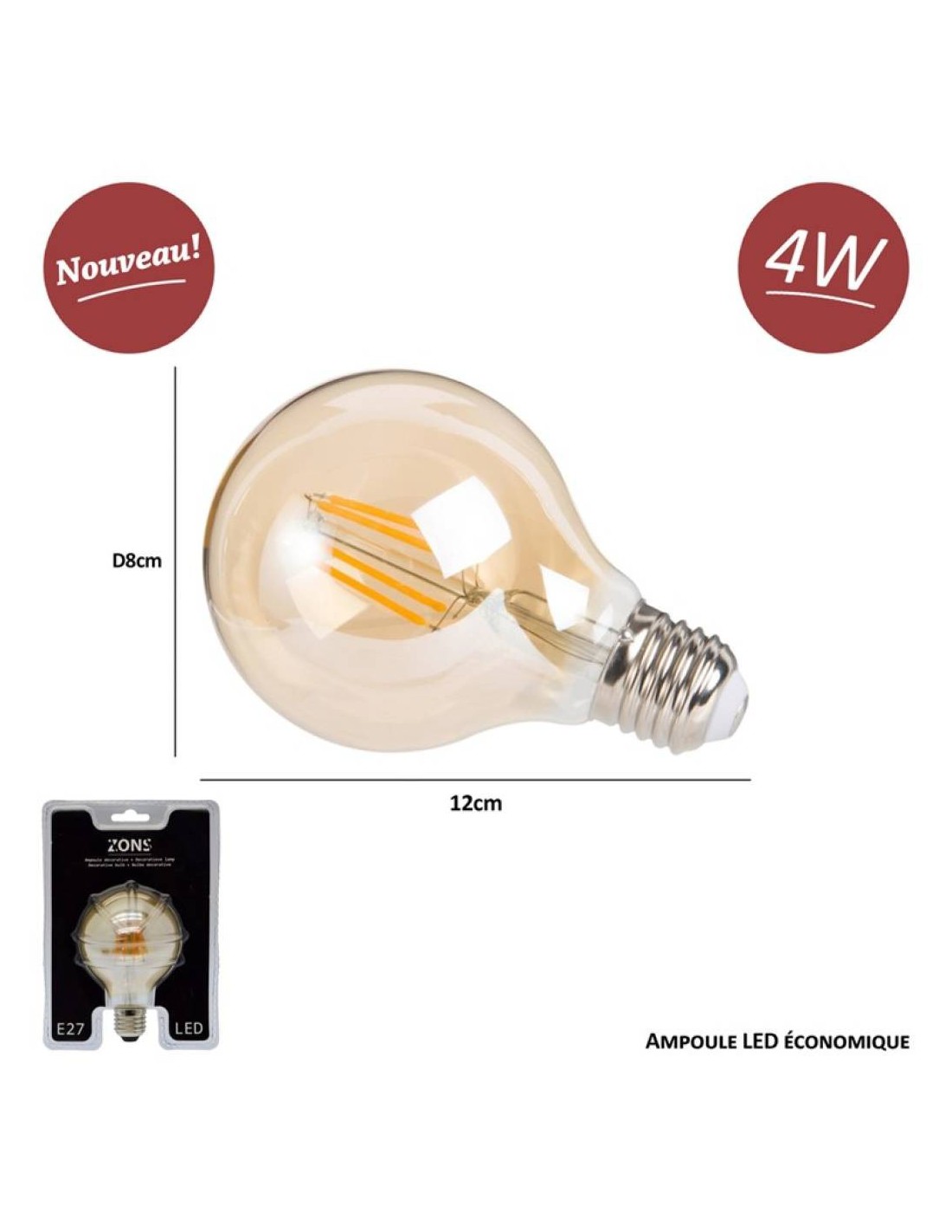 Ampoule filament Led vintage LED DÉCORATIVE 4W