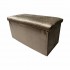 Velvet folding trunk bench with upholstered seat Color Taupe