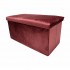 Velvet folding trunk bench with upholstered seat Color Bordeaux