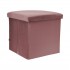 Opvouwbare kofferpoef van fluweel om alles in op te bergen Kleur Roze