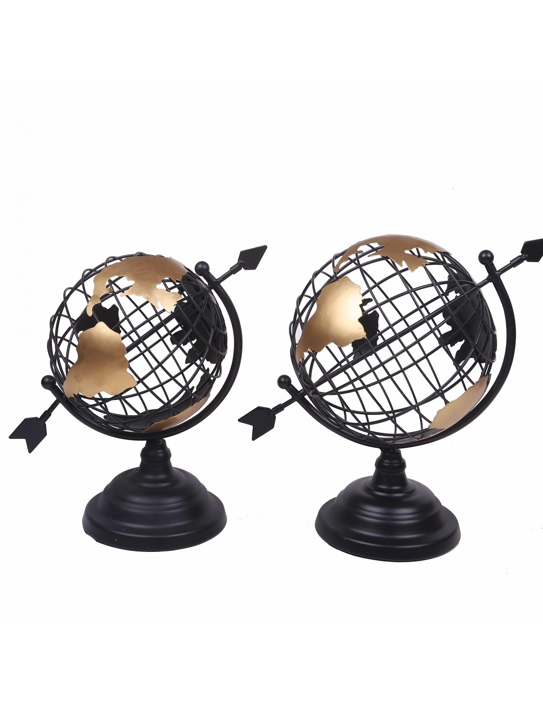 Globe terrestre métal et plastique noir & doré