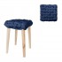 Knotted stool and wooden legs Colors Tabouret Nœud Bleu