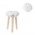 Stool knot and wooden legs d30cm xh44cm Color White