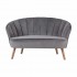 Sofa 2 places in velvet - JASPER Color Grey