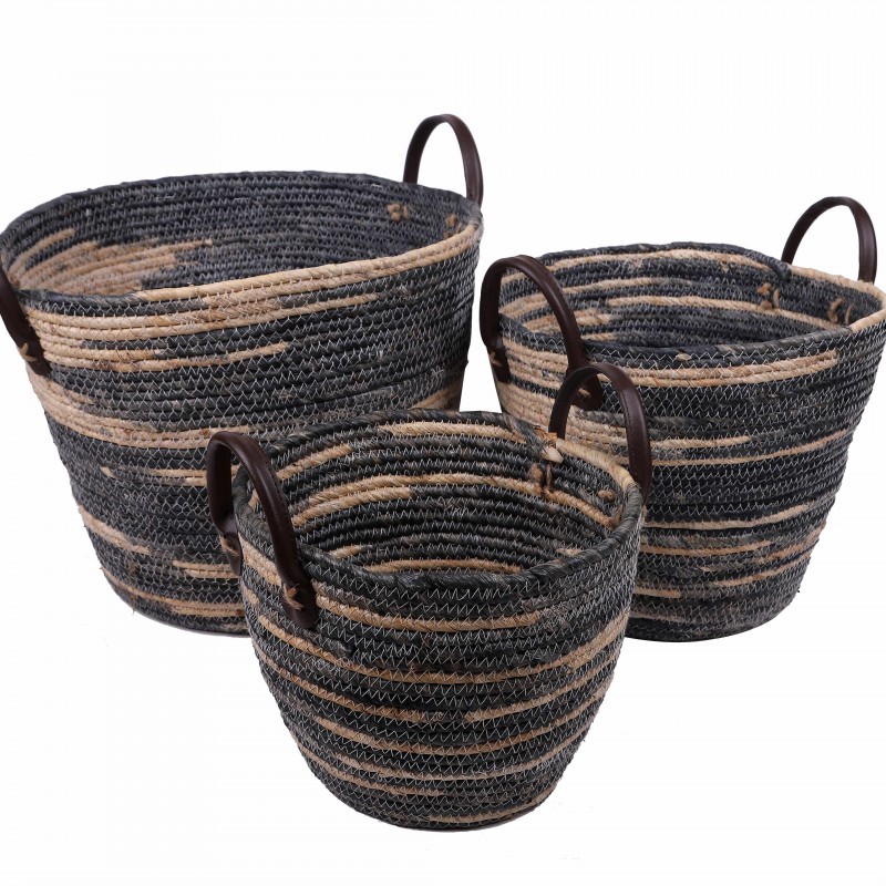 RAFFY set of 3 baskets grey