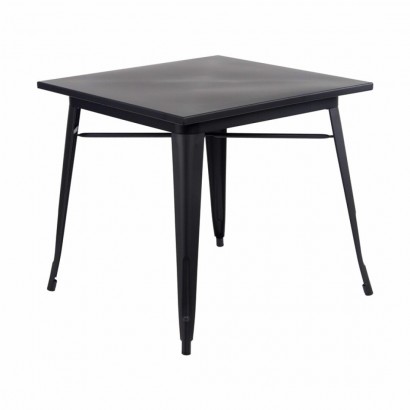 Flash Furniture 31.75 Square Black Metal Indoor-Outdoor Table 
