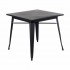Square table 4 persons black metal retro style table inspired by tolix