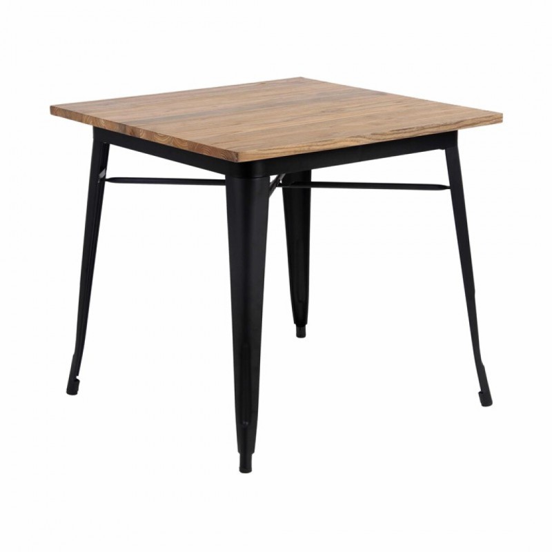 Carré RETRO 4 person industrial square table inspired by Tolix