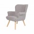 Fabric Armchair with Wooden Legs DANIO Color Grey