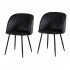 Set of 2 upholstered dining room chairs Color Black