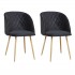 Set of 2 HESTER Chairs in Velvet Color Black