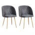 Set of 2 HESTER Chairs in Velvet Color Anthracite 