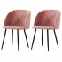 Set of 2 upholstered dining room chairs Color Pink