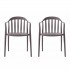 Set of 2 stacking chairs 48X48XH81Cm Color Taupe
