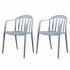 Set of 2 stacking chairs 48X48XH81Cm Color Grey