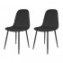 Set van 2 KLARY Scandinavische stoffen stoelen Kleur Zwart
