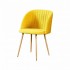 copy of CARDI Chair in Blue suede Set of 2 Color Yellow