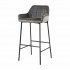 Velvet Velvet bar stool Stain resistant Seat height 75cm Color Grey