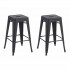 Set of 2 industrial bar stools h66cm Color Black
