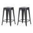 Set of 2 industrial bar stools h66cm Color Grey