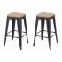 Set of 2 industrial bar stools Color Black